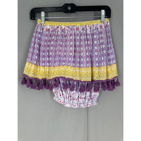 Raga Anthropologie Top Women XS Purple Yellow Strapless Crop Boho Festival Beach - Picture 5 of 7